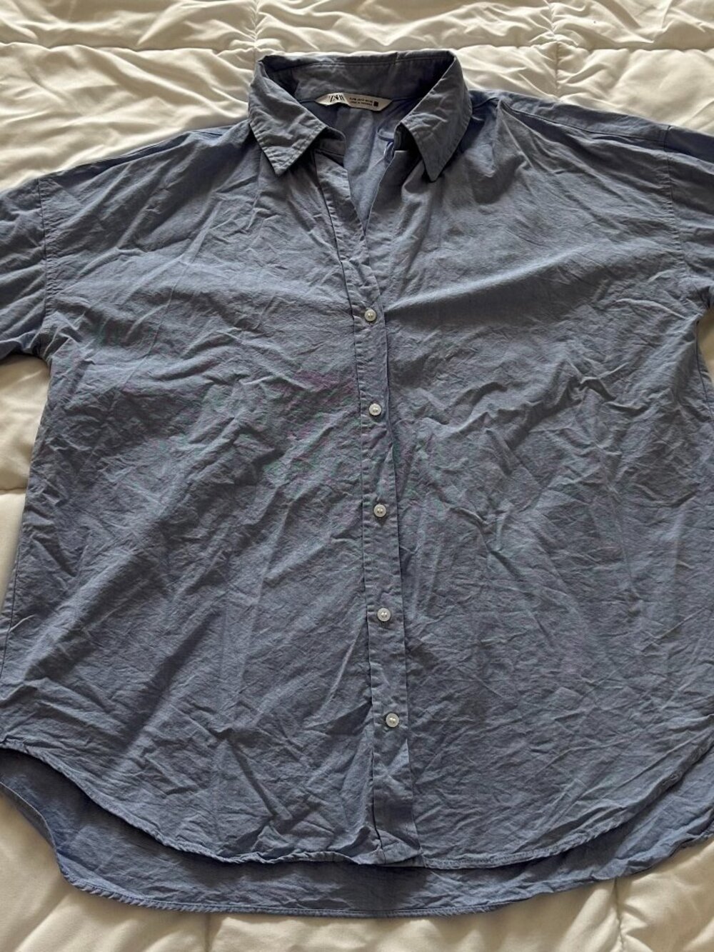 ZARA BLUE COTTON SHIRT SIZE S